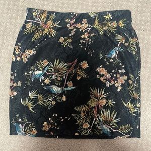 Zara Mini Skirt Bird Pattern